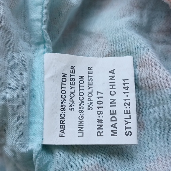 Solitaire Floral Boho Blouse M, Puff Sleeve, Elastic Waist, Embrodered, Eyelet - Picture 7 of 8